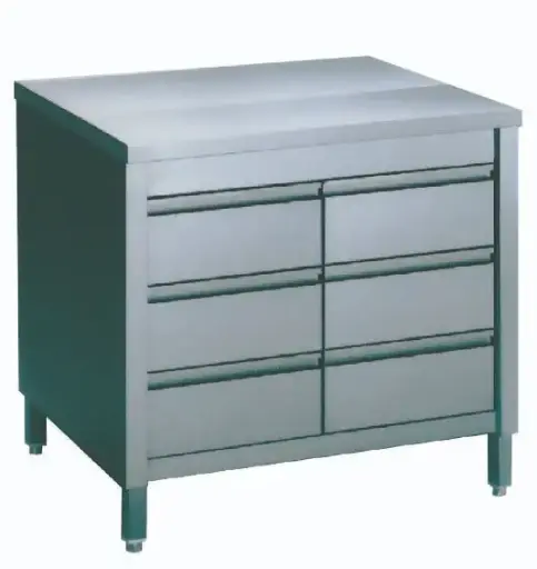 [TFTR2/107] TABLE ARMOIRE + 2 BLOCS DE 3 TIROIRS