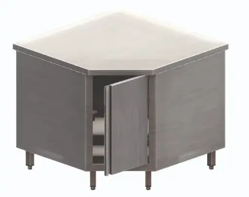 [TFBA-700] TABLE ARMOIRE ANGULAIRE PORTE BATTANTE