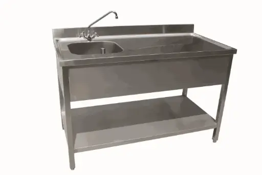 [TCDX/1671] TABLE CHEF + SOUS-TABLETTE + CUVE DROITE