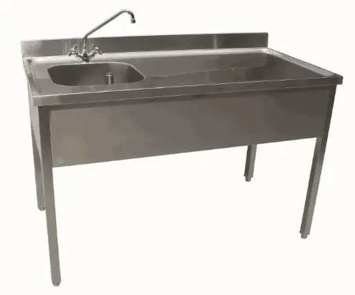 [TCDX/1270] TABLE CHEF AVEC CUVE 400X400X300 DROITE