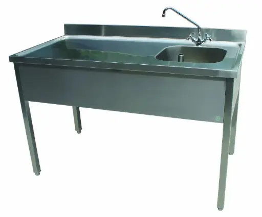 [TCGX/1770] TABLE CHEF AVEC CUVE 400X400X300 GAUCHE